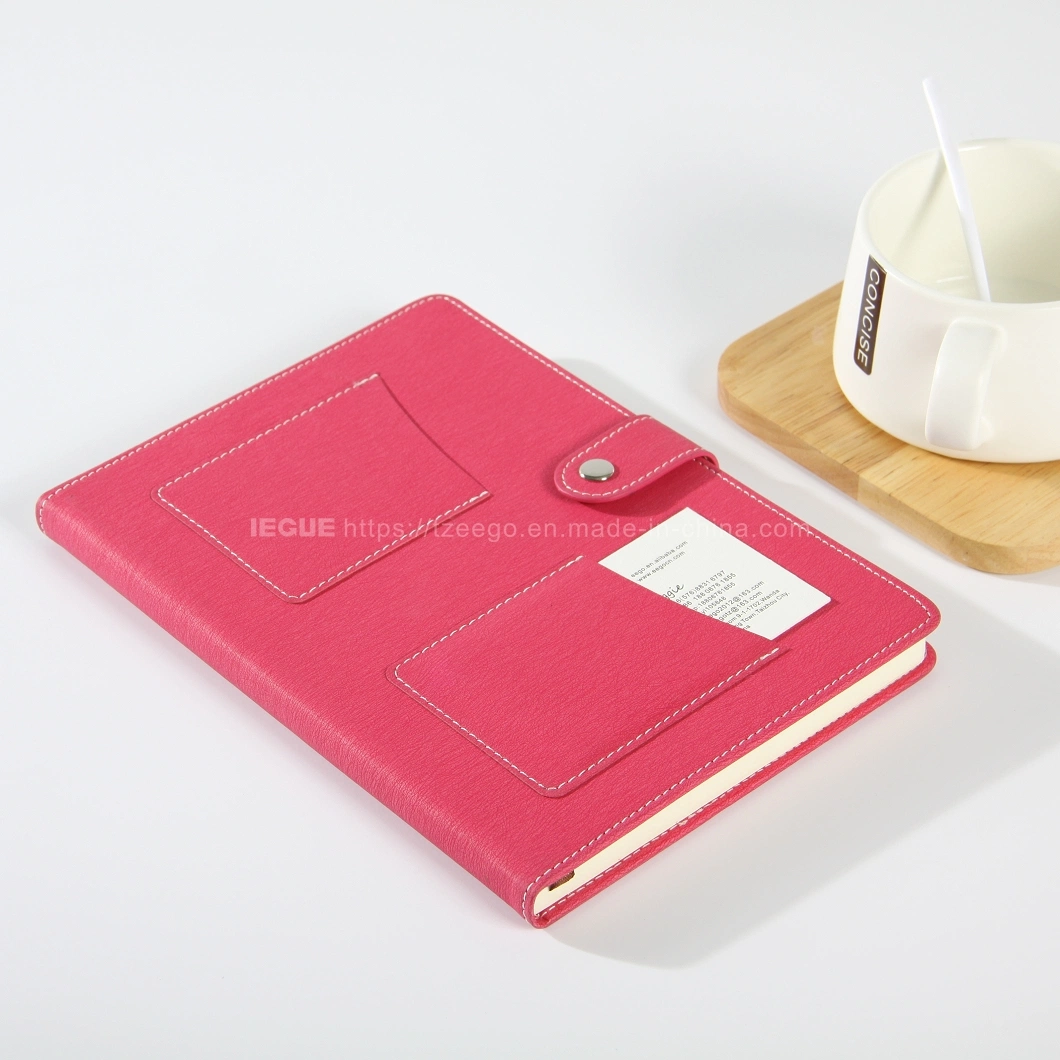 PU Leather Bound Notebook Custom Leather Diary Red Hardcover Journal